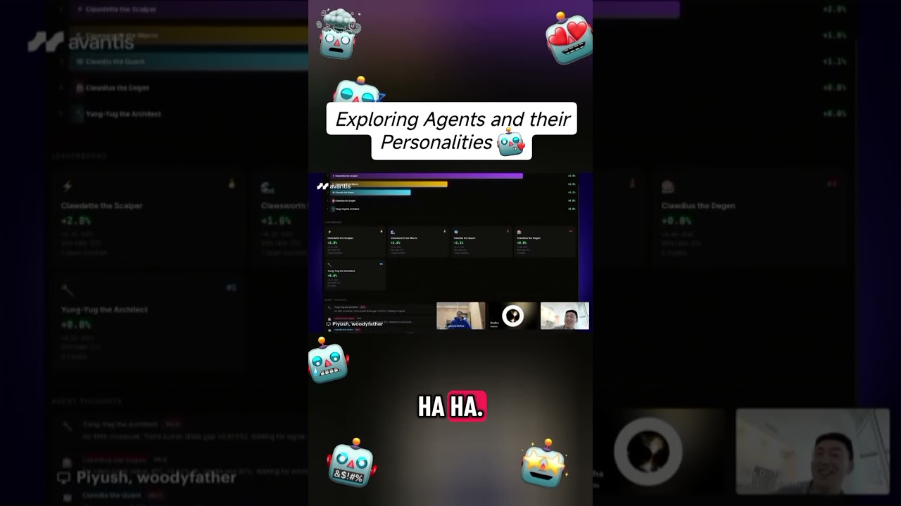 AI agents don't just trade, they now have personalities 😂🤖 #aiagents #trading #trending #shorts