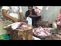 Amazing Technique Fresh Mutton Cutting Skills In Bangladeshi Mutton Market || Expert Butcher Skills