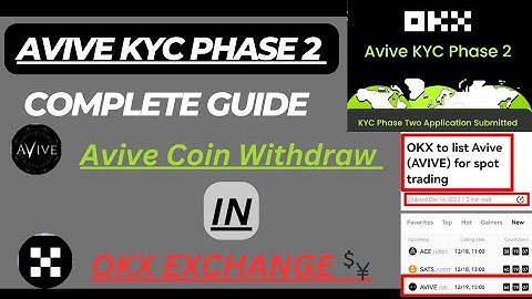 Avive KYC Phase 2 Guide | Avive Coin Withdraw in OKX Exchange # avive