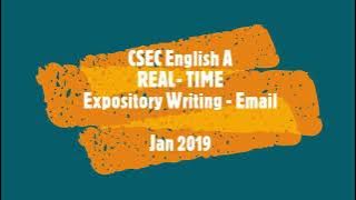 CSEC English A - Expository Writing Jan 2019 Past Paper Answer in Real Time