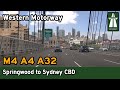 Driving from the blue mountains springwood to sydney cbd 4k  m4 western motorway