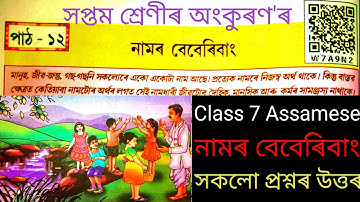 Class 7 Assamese Chapter 12 | Class 7 Assamese Lesson 12 | নামৰ বেবেৰিবাং | W7A9N2