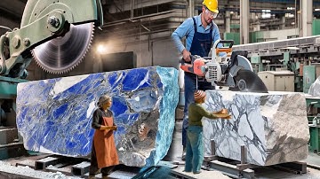 Most Incredible Making Process of Huge Truck Unloading Stone Marble Factory