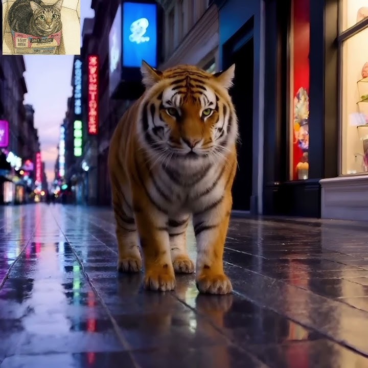 From Roar to Purr: Tiger’s Cute Cat Transformation🐱#shorts#cat #tiger