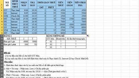 Giải bài tập Excel 20