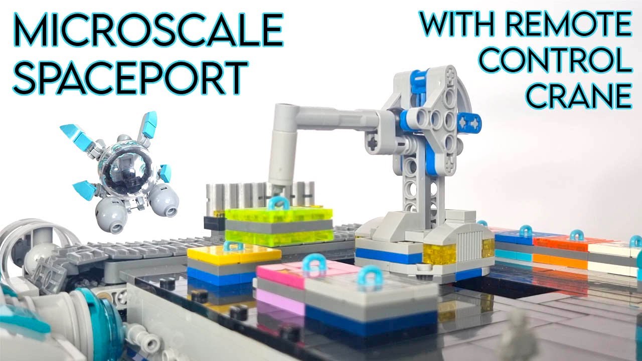 LEGO Microscale Spaceport with Remote Control crane!