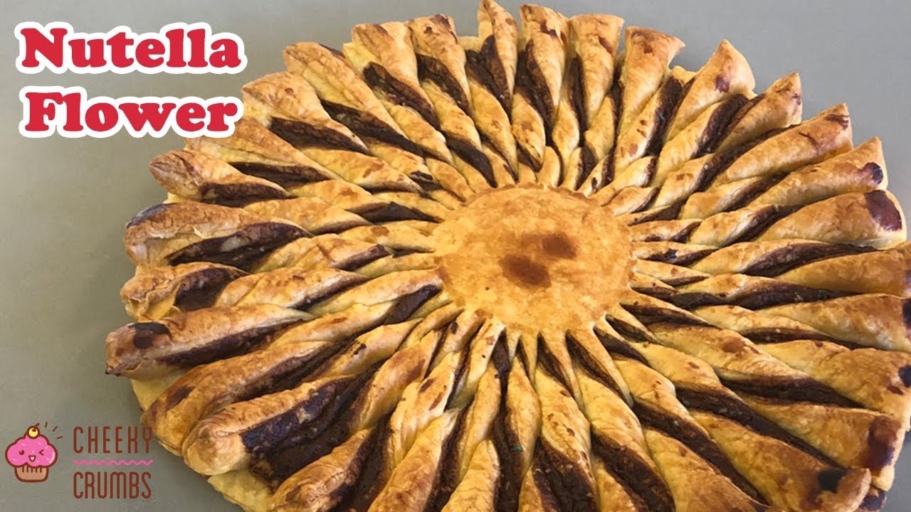 Nutella Puff Pastry Flower Cheeky Crumbs Youtube