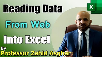 Reading Data From Web Into Excel | Professor Zahid Asghar | Pakistan Economic Forum