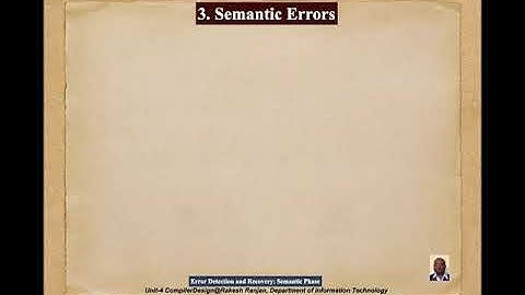 Compiler Design Unit-4 Error Detection & Recovery for Different Phases(6 of 6)