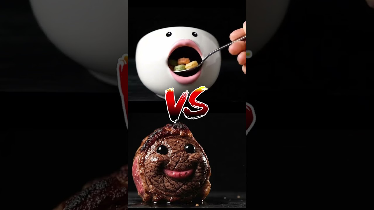 AI Food Eating Food Battle: Bowl Of Сereal VS Cookie 