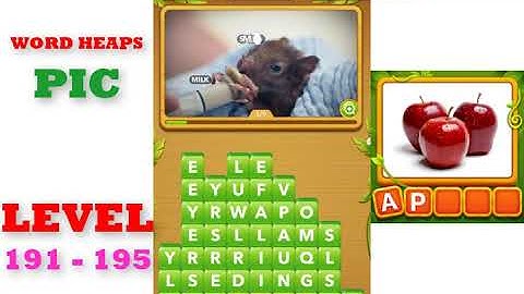 Word Heaps: Pic Puzzle Level 191 - 195 | All Answers | Walkthrough