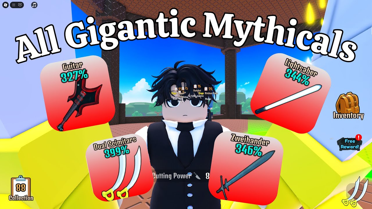 Roblox - Cut Grass! - I Collected Every Single Gigantic Mythical Weapon ...