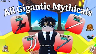 Roblox - Cut Grass! - I Collected Every Single Gigantic Mythical Weapon in the Game! Showcase screenshot 5
