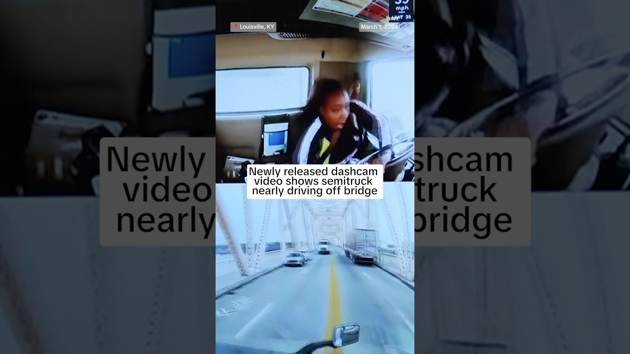 Newly released dashcam video shows semitruck nearly driving off bridge Newly released dashcam video shows semitruck nearly driving off bridge