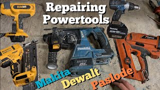 Repairing the first bunch or power tools of 2024. Dewalts, paslodes and makita needing fixed.