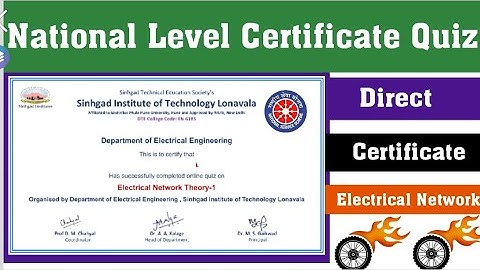 Electrical Network Theory Quiz l Government Certificate Quiz l Electrical Network Quiz l #FreeQuiz