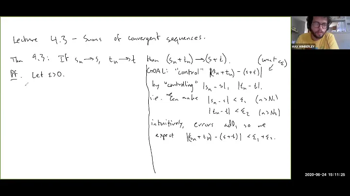 Lecture 4.3 - Sums of Convergent Sequences