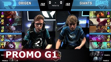 Giants vs Origen | Game 1 Promotion / Relegation S7 EU LCS Summer 2017 | GIA vs OG G1 1080p