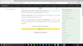 What are the steps involved in creating a JDBC connection | javapedia.net