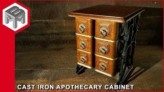 MORE PROJECT AND TIPS: http://makebuildmodify.com/ Cast Iron Apothecary Cabinet with Repurposed Treadle Sewing Machine 