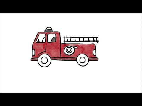 Видео: Как да нарисувате пожарна кола