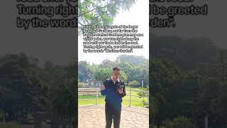 The task of explaining the destinations in bogor botanical garden.