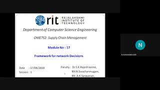 SCM- Framework for Network Decisions