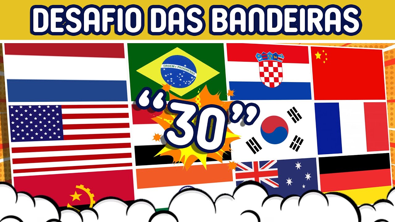 QUIZ! 🇰🇷 DE QUE PAÍS É A BANDEIRA ? 🇬🇷 +30 BANDEIRAS DIFERENTES