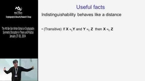 Winter School on Cryptography Symmetric Encryption: Pseudorandom generators - Benny Applebaum