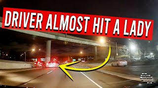 Driver Did a Last Minute Swerve to Avoid Accident and Almost Hit Lady Outside Her Vehicle