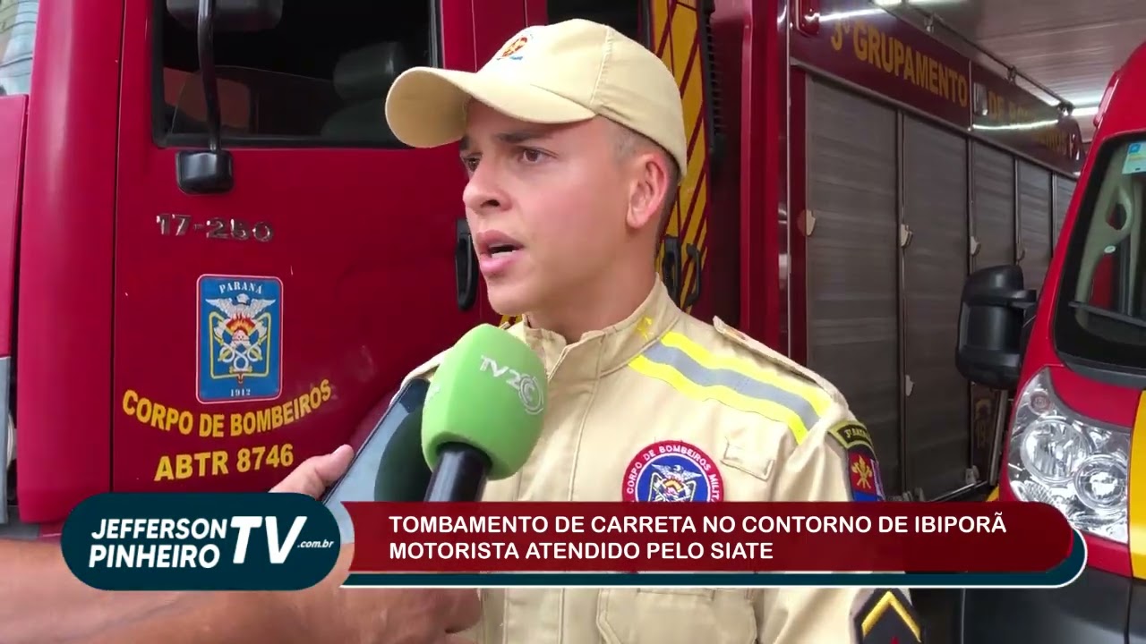 MOTORISTA FERIDO EM TOMBAMENTO DE CARRETA NO CONTORNO DE IBIPORÃ 