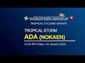Press Briefing: Tropical Storm ADA issued at 11:00 PM | January 16, 2026 - Friday