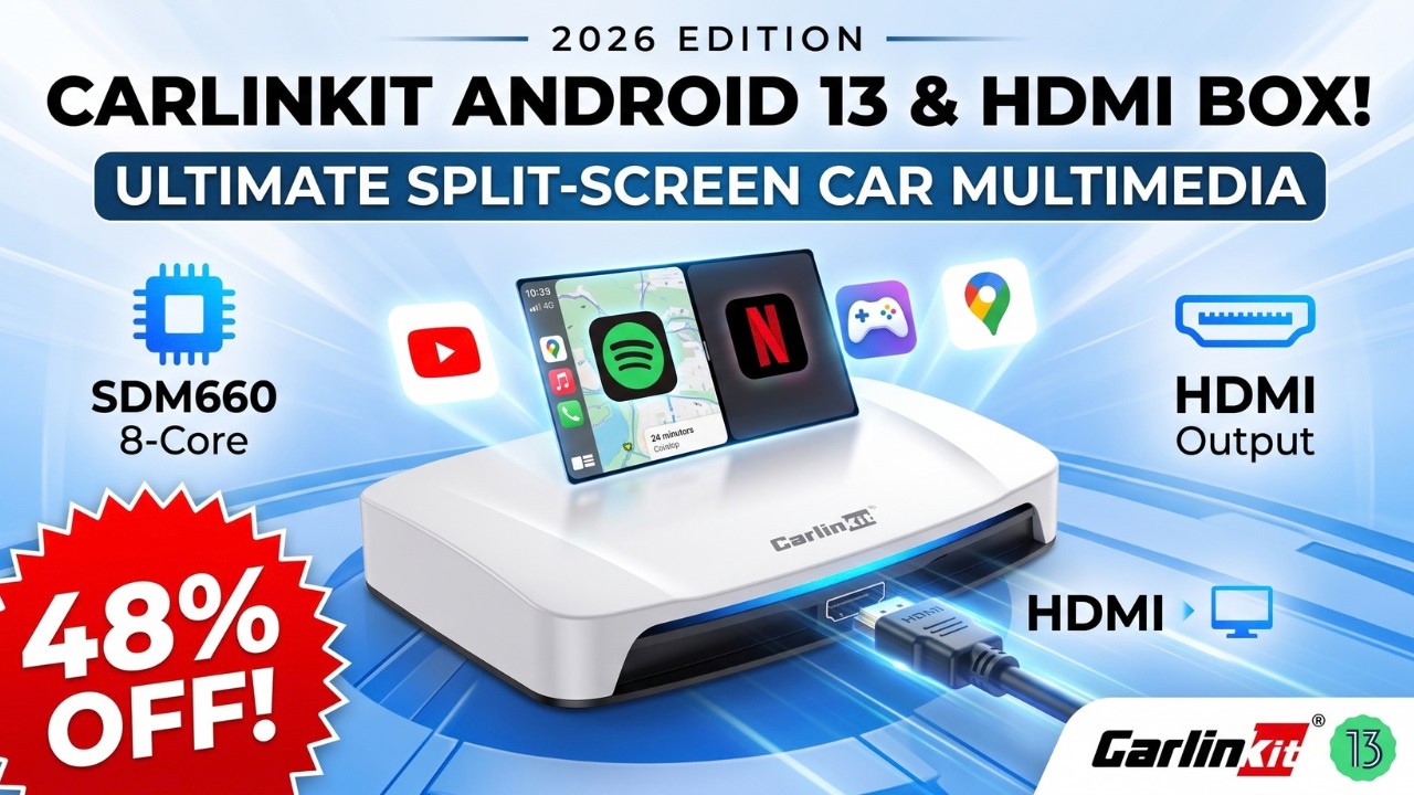 2026 CarlinKit Android 13 CarPlay AI Box | HDMI Wireless CarPlay