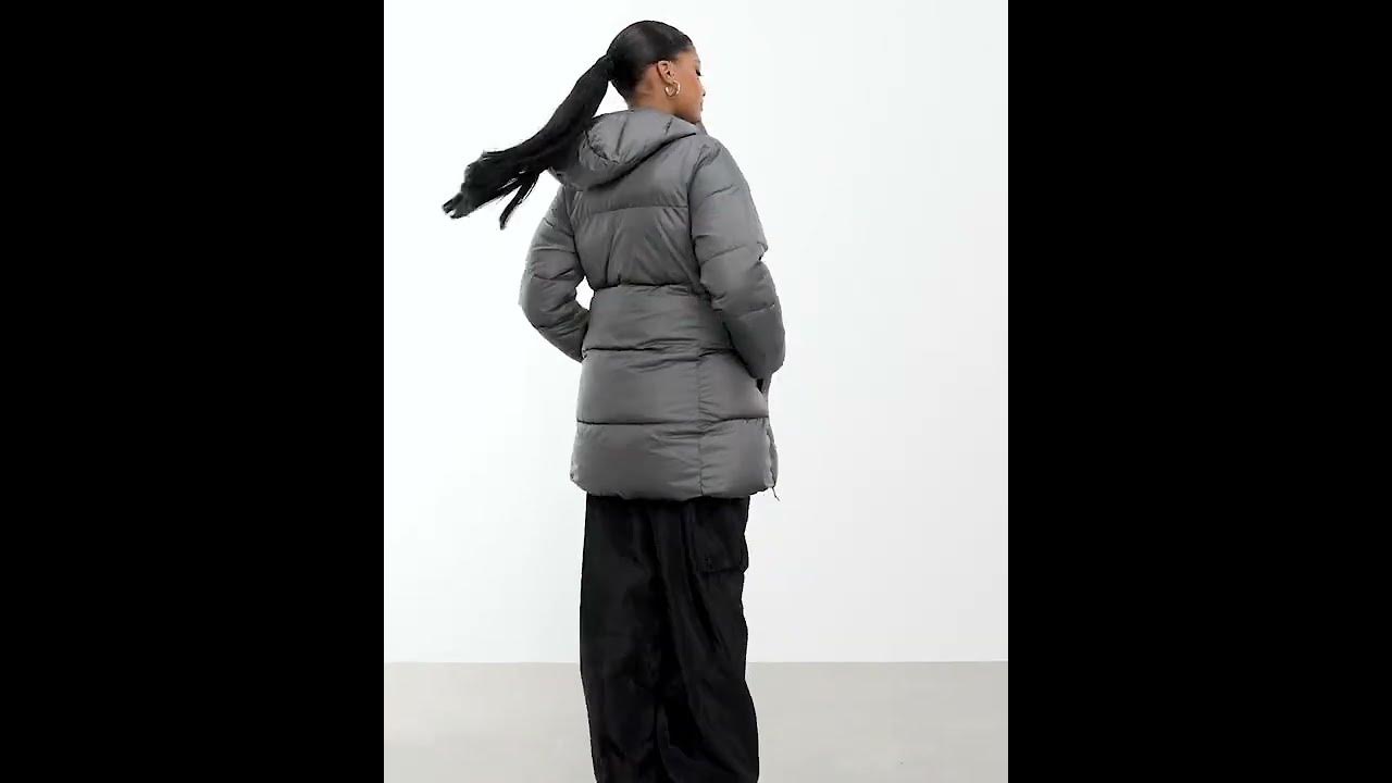 COLUMBIA | Shiny Puffect Mid Hooded Puffer Coat Grey Women | ASOS Exclusive  - YouTube