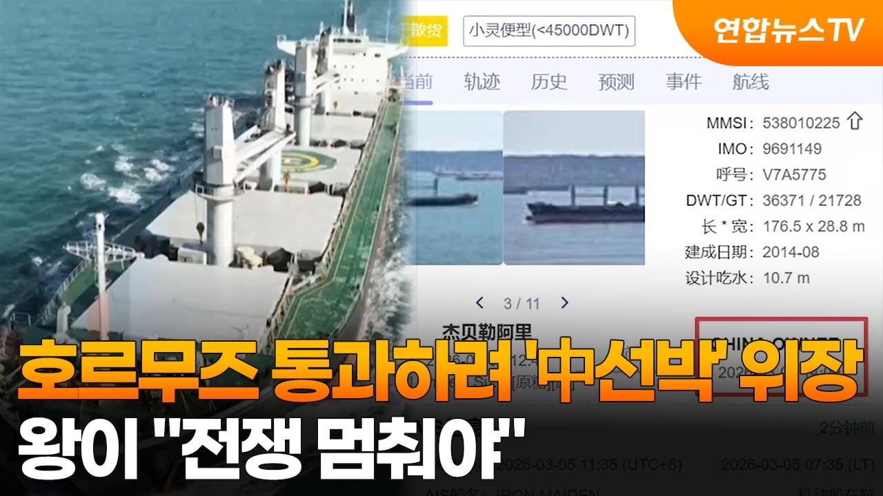 호르무즈 통과하려 '中선박' 위장…왕이 