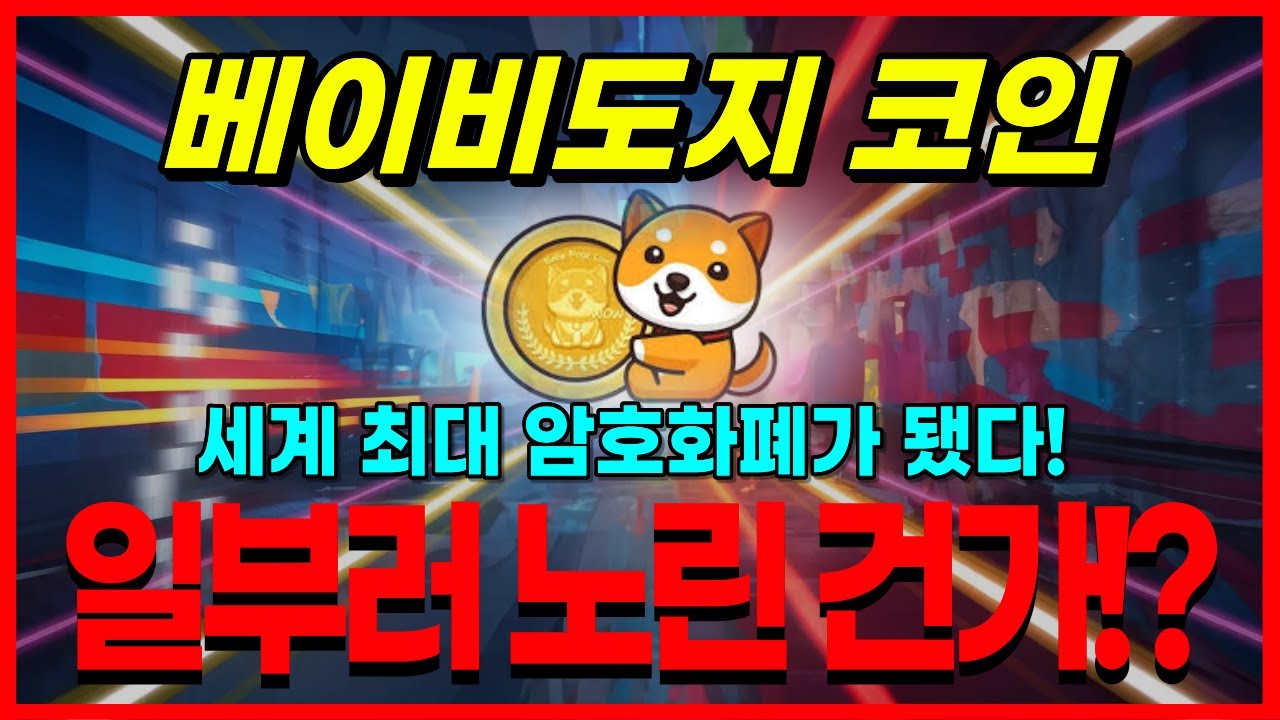 베이비도지 코인 세계 최대 암호화폐가 됐다! 일부러 노린 건가!? - YouTube