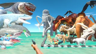 FPS Avatar Rescues Animals and Ice Age and Fights King Shark  Animal Revolt Battle Simulator