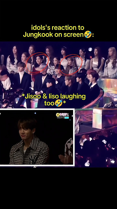 Idols's reaction when Jungkook suddenly appeared on the screen💀🤣 #bts