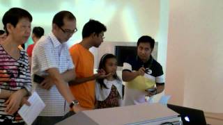 Sensor Doodle exhibit using Sensorendipity at the Art Science Museum Sunday Showcase