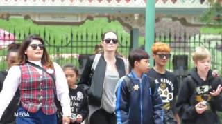 Angelina Jolie with her children at Disneyland