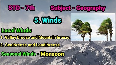 STD 7th | Geography | chapter 5 winds part 2 | Types of winds | English medium | Maharashtra board