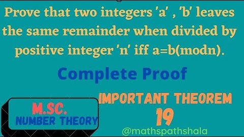 Show that two integers 