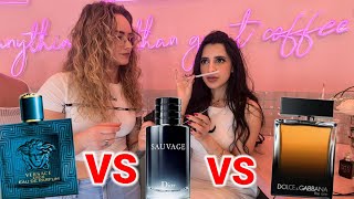 Women React to Dior Sauvage, Versace Eros & D&G The One 💥  Girls Rate Cologne 💥 Fragrance Reaction