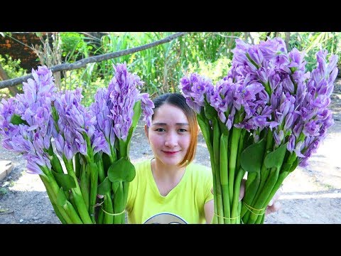 Yummy Water Hyacinth flower Sour Soup Cooking - Water Hyacinth flower Cooking - Cooking With Sros