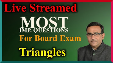 Class 10 Maths Important Questions of Triangles Live R B Classes