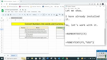 Convert Numbers into words and Currency into words in Google Sheets