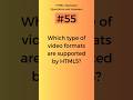 Types of video formats are supposed in HTML | HTML Interview Questions and Answers Part - 55 #shorts