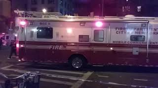 Manhattan 6 Alarm video showing the huge mobile command  center  unit 11-17-17