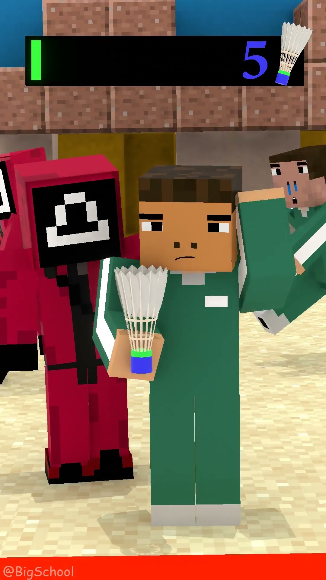 Help Herobrine win the shuttlecock challenge in Squid Game! ?