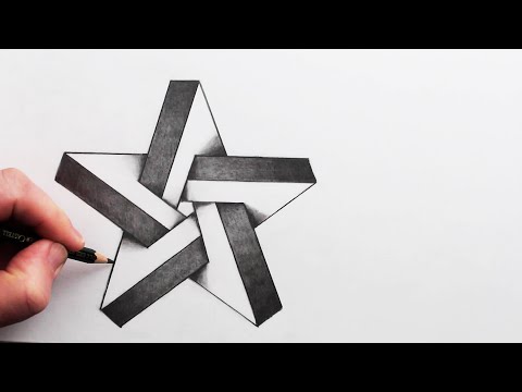 Video: How To Draw A 3d Star Drawing On Paper